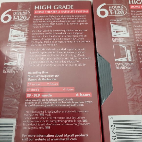 Maxell VHS T-120 Sealed Blank Tapes, Lot of 8 - Picture 5 of 7
